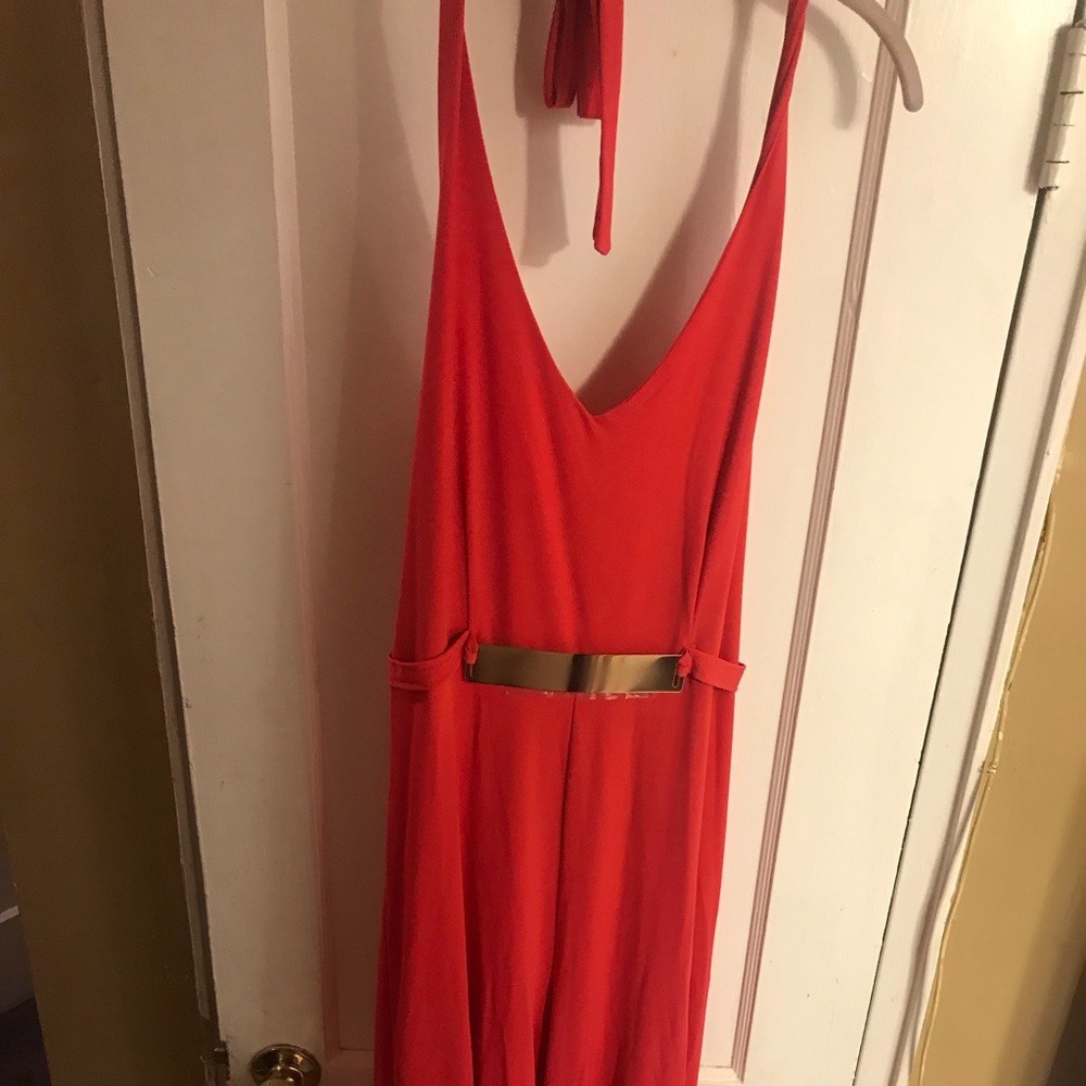 Coral wide leg jumpsuit (back out)